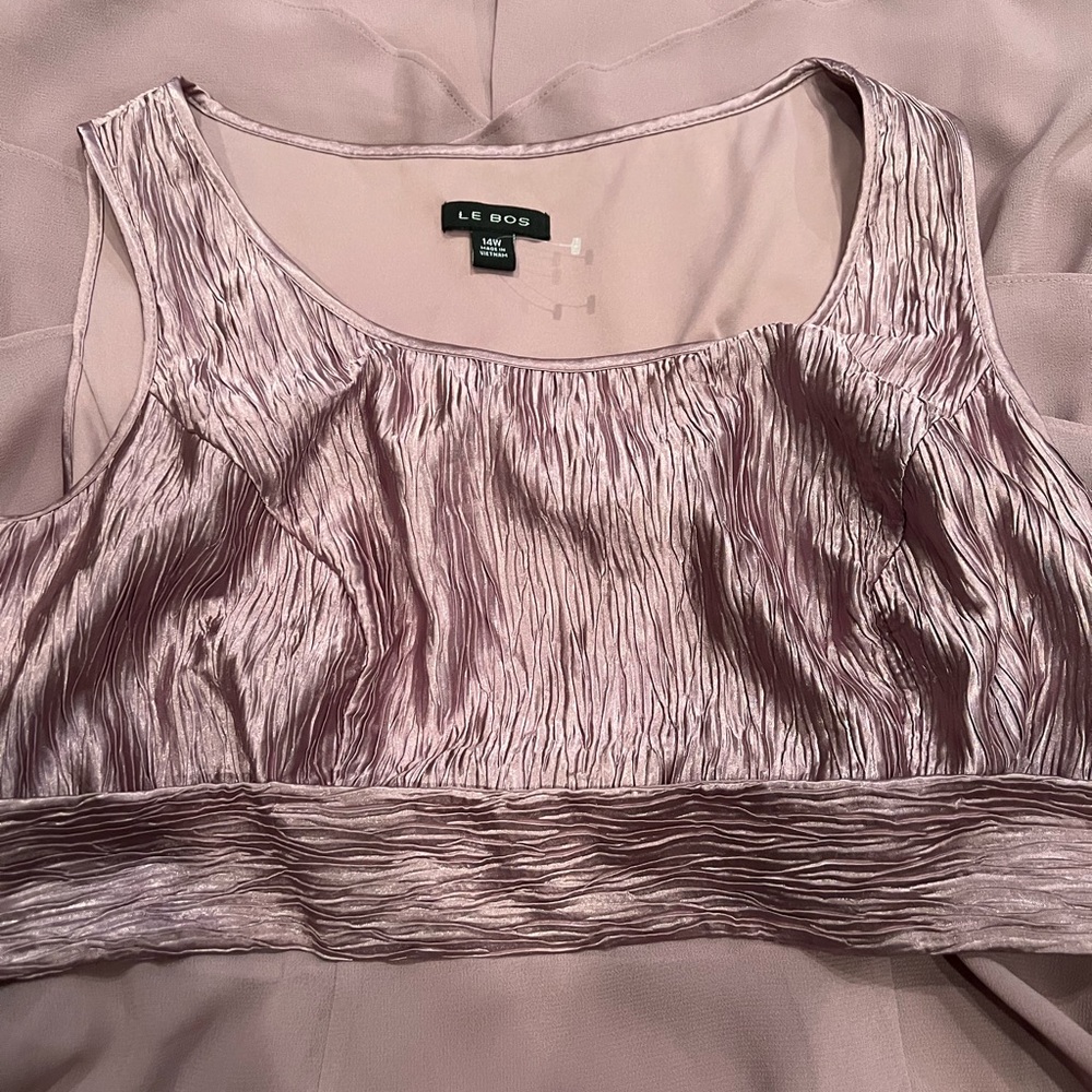 Le Bos Women’s Party Dress Pink Size 14W Sleeveless Gown - Picture 5 of 6